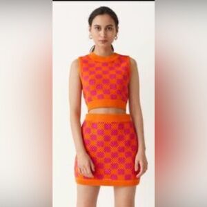 & Other Stories Orange Knit Skirt Set